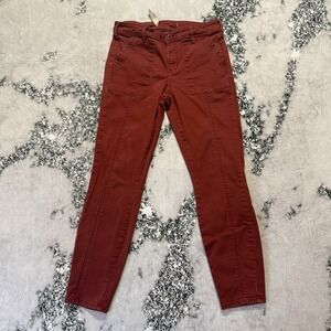 Anthropologie Pants Womens Size 29 Maroon Jefferson Slim Utility Skinny Cargo